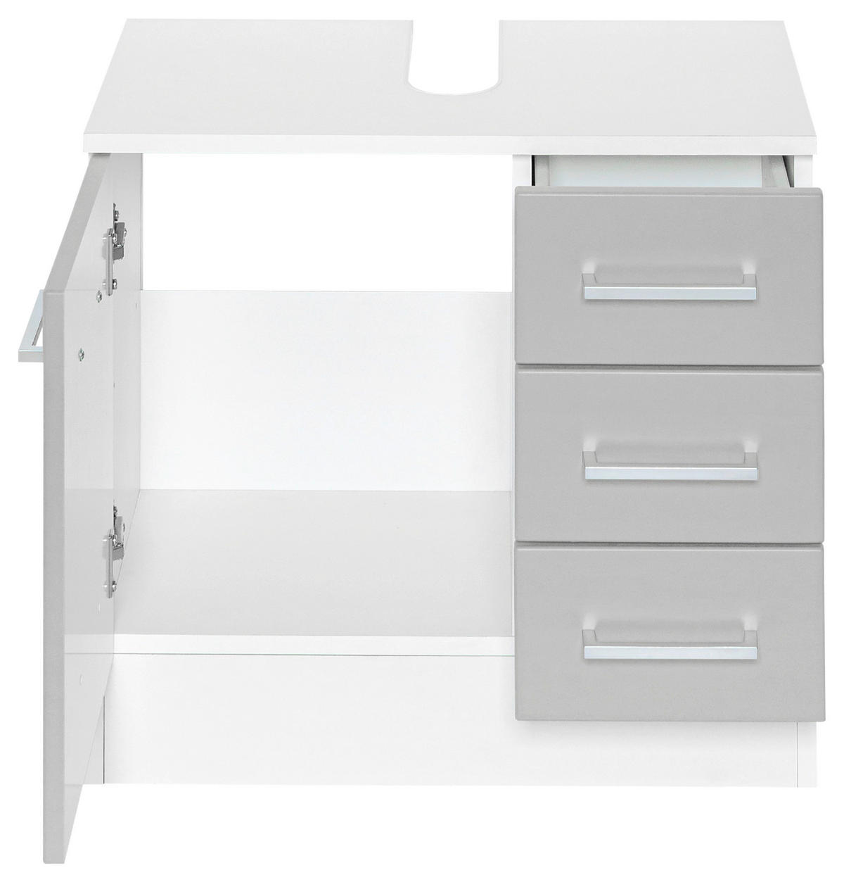 WASCHBECKENUNTERSCHRANK 60/56/35 cm  - Chromfarben/Hellgrau, MODERN, Holzwerkstoff/Metall (60/56/35cm) - Held