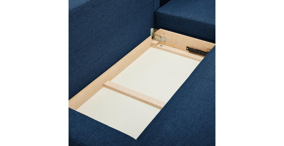 ECKSOFA in Flachgewebe Dunkelblau - Eiche Wotan/Dunkelblau, KONVENTIONELL, Holz/Textil (255/157cm) - Carryhome