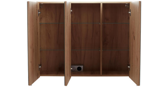 Spiegelschrank mit Soft-Close + Led Avensis B : 75cm - Klar/Eichefarben, MODERN, Glas/Holzwerkstoff (75/73/20,5cm) - Luca Bessoni
