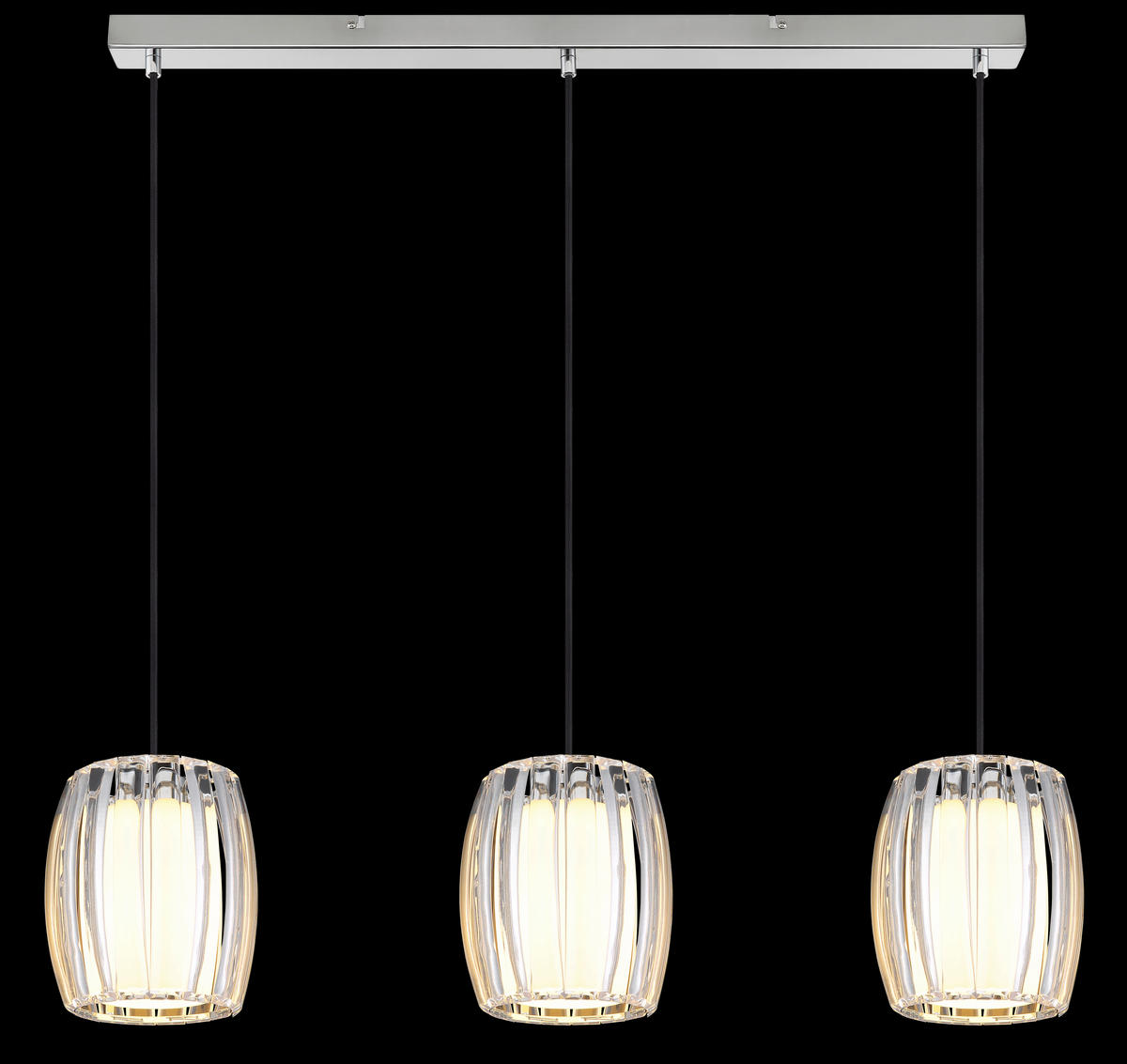 ZÁVĚSNÉ SVÍTIDLO, 86/18/120 cm  - černá/čiré, Design, kov/textil (86/18/120cm) - Globo