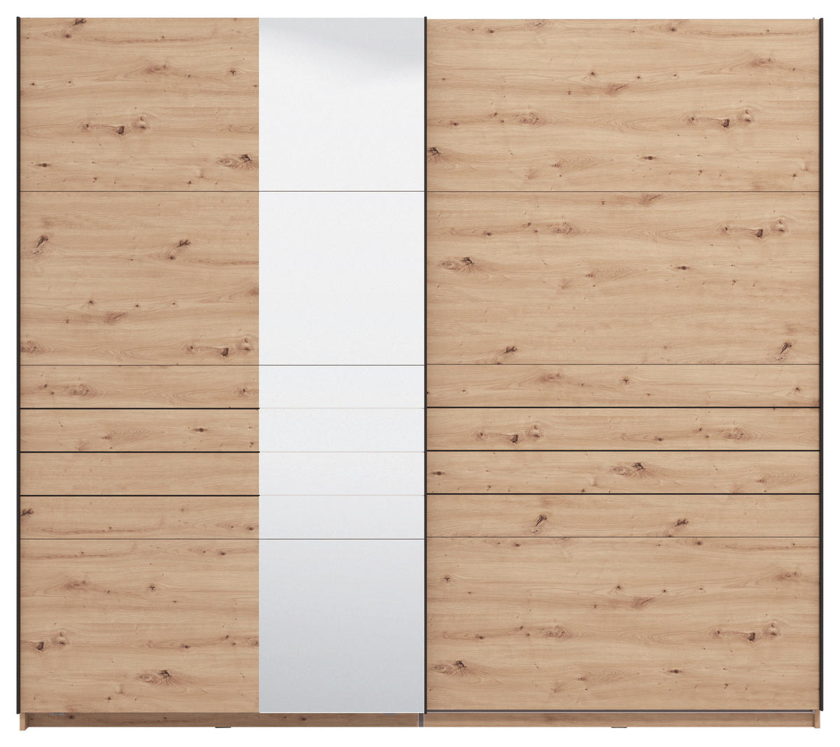 SKRIŇA S POS. DVER. – HOR.VED, dub artisan, 245/217,5/61 cm - čierna/dub artisan, Basics, kov/kompozitné drevo (245/217,5/61cm) - Xora