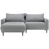 ECKSOFA Hellgrau Webstoff  - Hellgrau/Schwarz, Design, Holz/Textil (215/160cm) - Stylife