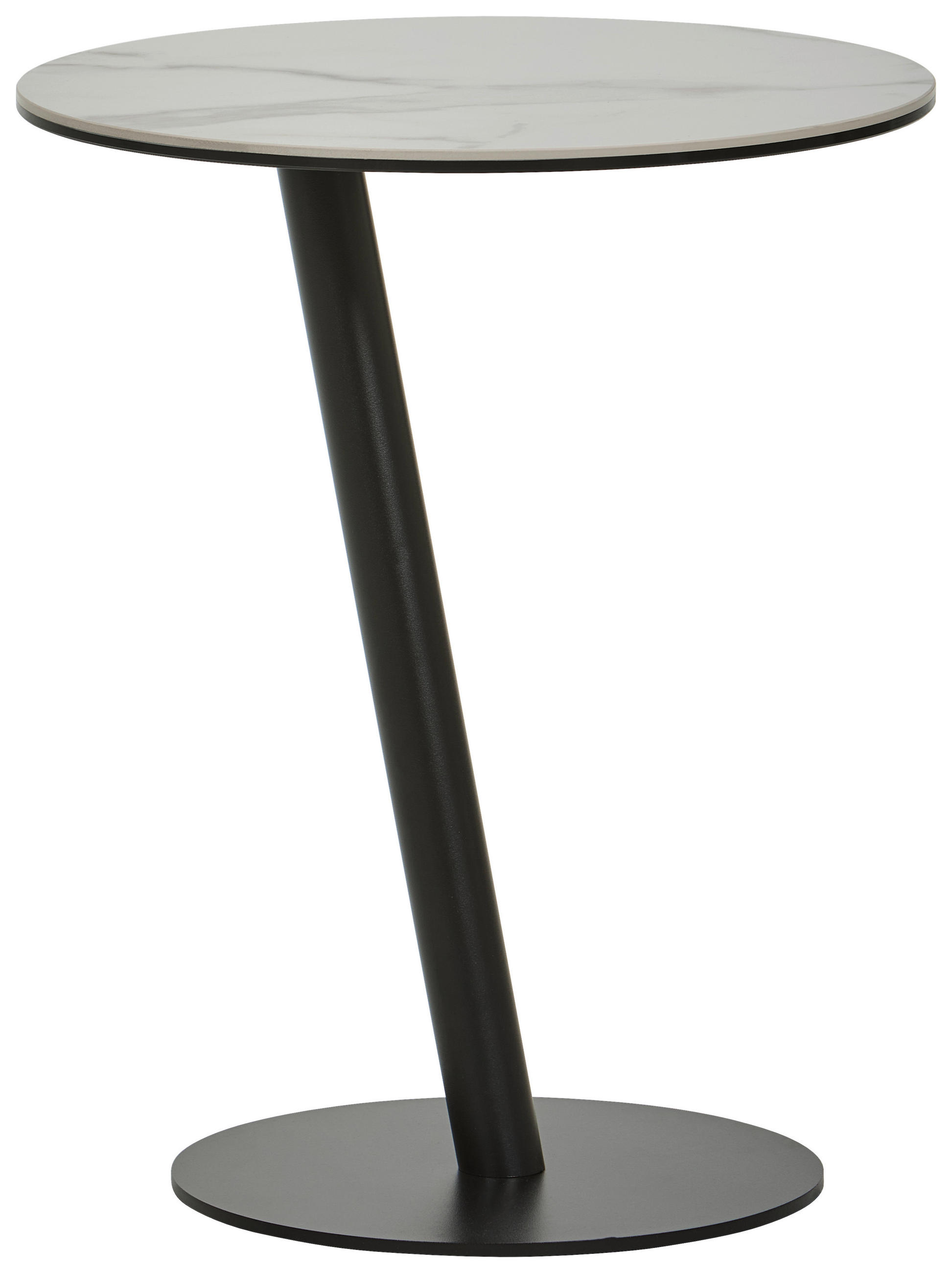 BEISTELLTISCH 40/40/50 cm Schwarz, Weiß rund  - Schwarz/Weiß, Trend, Glas/Keramik (40/40/50cm) - Novel