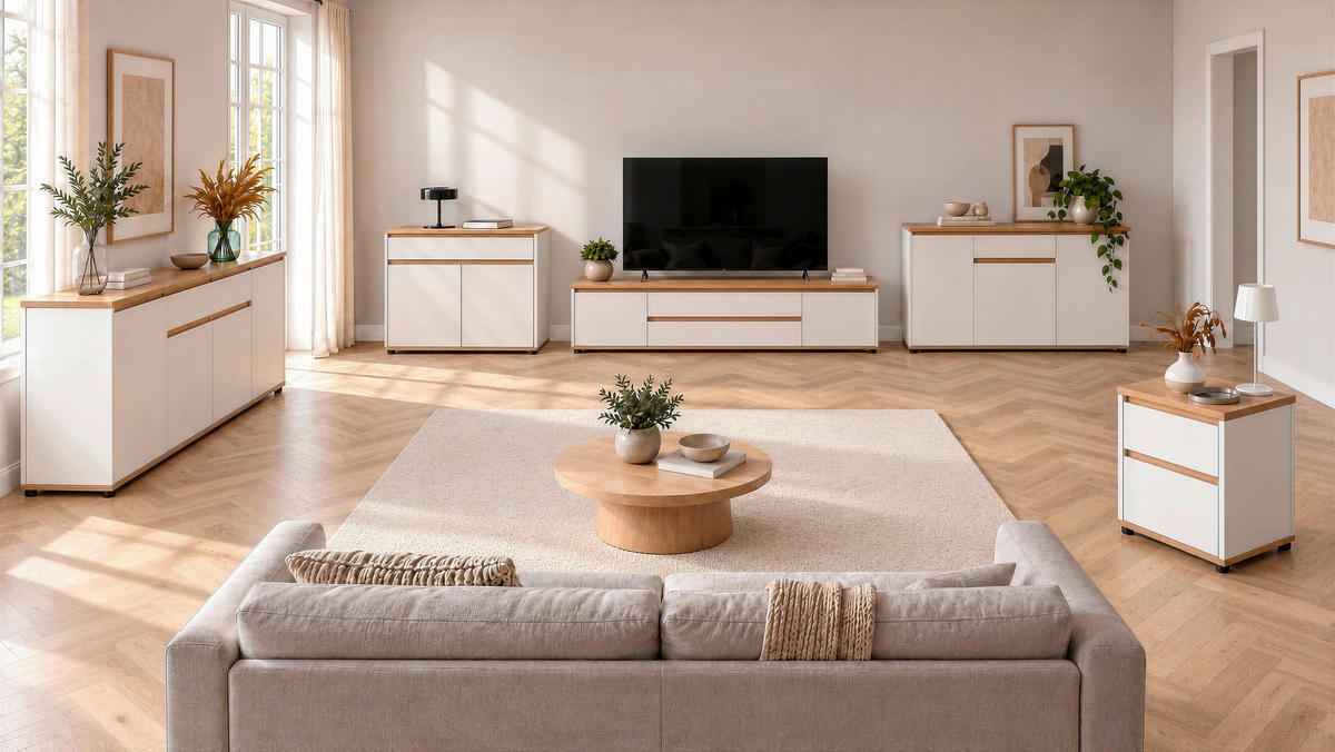 SIDEBOARD  160/93/38 cm 1 Schublade(n)  - Weiß/Eiche Artisan, MODERN, Holzwerkstoff (160/93/38cm) - Carryhome
