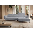 ECKSOFA  in Cord Dunkelgrau  277/174 cm  - Dunkelgrau/Schwarz, KONVENTIONELL, Textil/Metall (277/174cm) - Carryhome