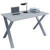 SCHREIBTISCH 140/80/76 cm  in Grau, Silberfarben  - Silberfarben/Grau, MODERN, Holzwerkstoff/Metall (140/80/76cm) - MID.YOU