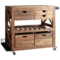 BARWAGEN in massiv Braun  - Braun, ROMANTIK / LANDHAUS, Holz/Kunststoff (97/43/85cm) - Livetastic