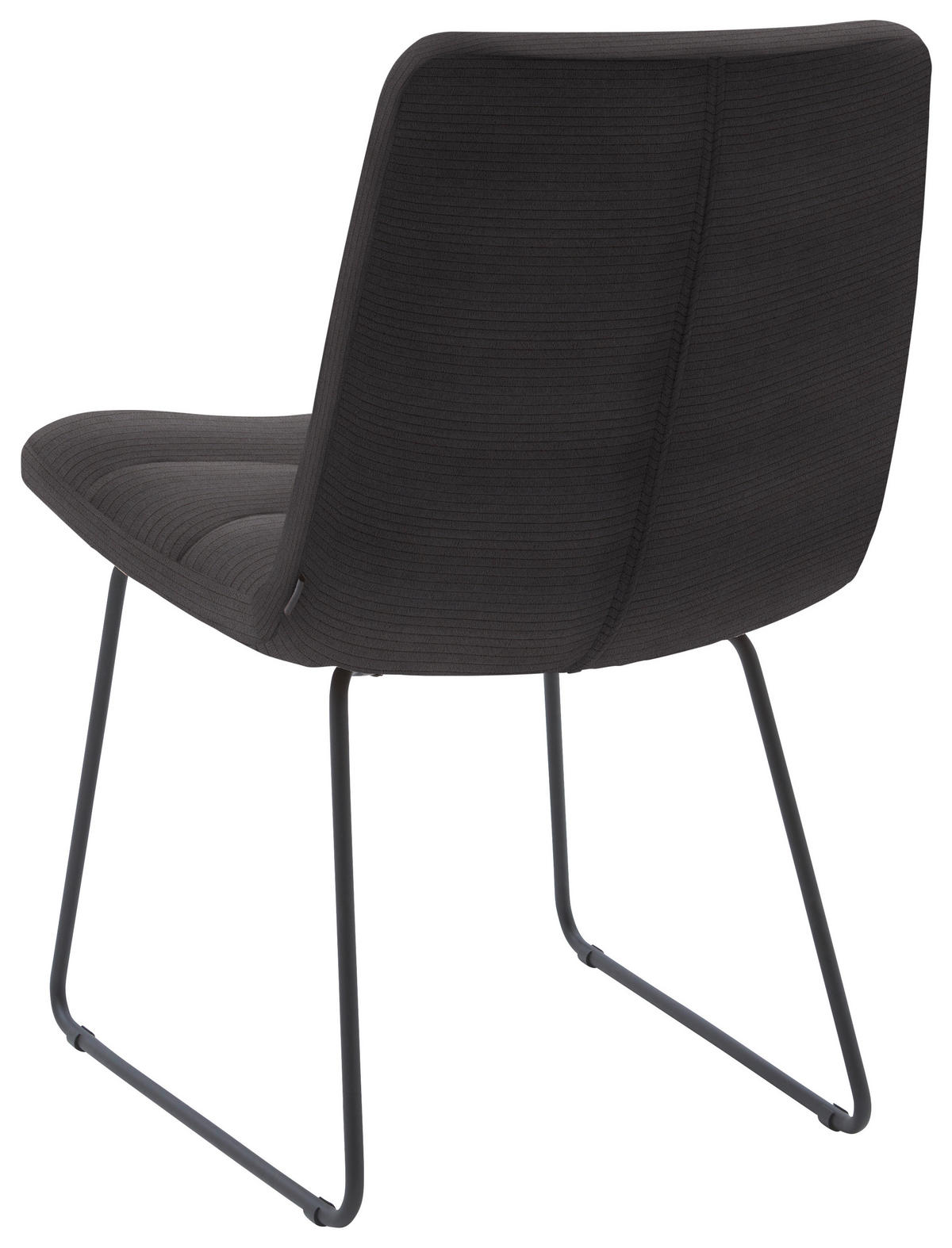 STUHL  in Cord Textil  - Schwarz/Mokka, Design, Textil/Metall (52/88/66cm) - Dieter Knoll