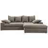 ECKSOFA in Cord Graubraun  - Graubraun/Schwarz, Modern, Kunststoff/Textil (278/200cm) - Livetastic