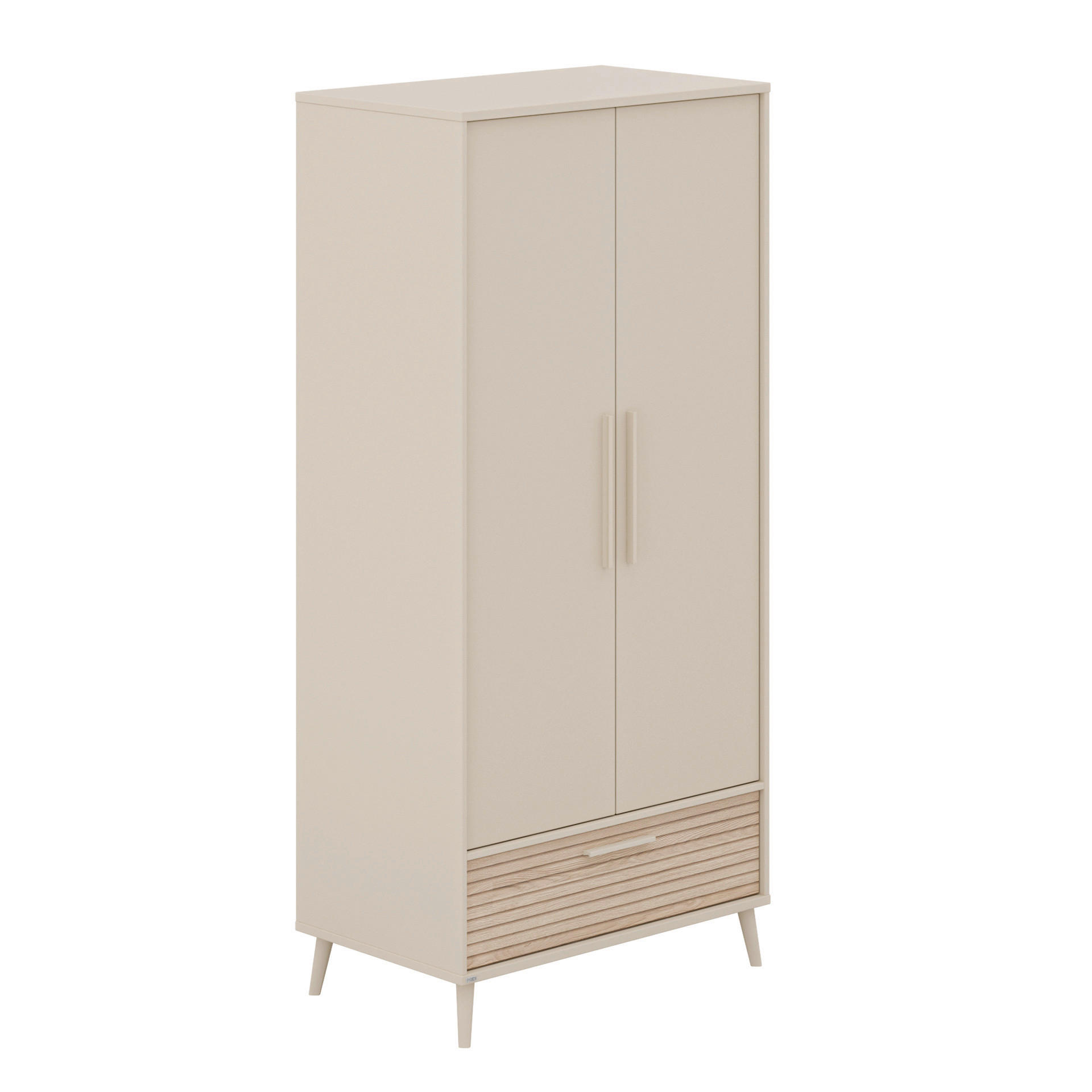 BABYKLEIDERSCHRANK Eefje Eichefarben, Beige  - Eichefarben/Beige, Basics, Holzwerkstoff (94,8/203,5/57,1cm) - Paidi