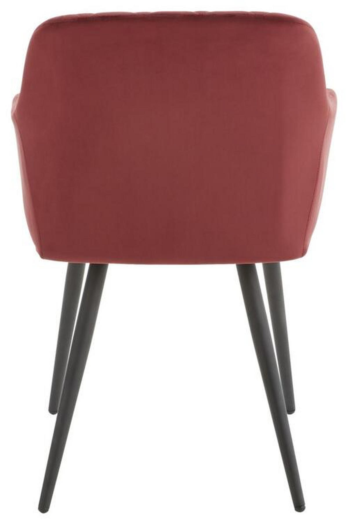 SCAUN CU BRAȚE in negru, roșu burgund  - roșu burgund/negru, Trend, lemn/metal (54/86/60cm) - Livetastic