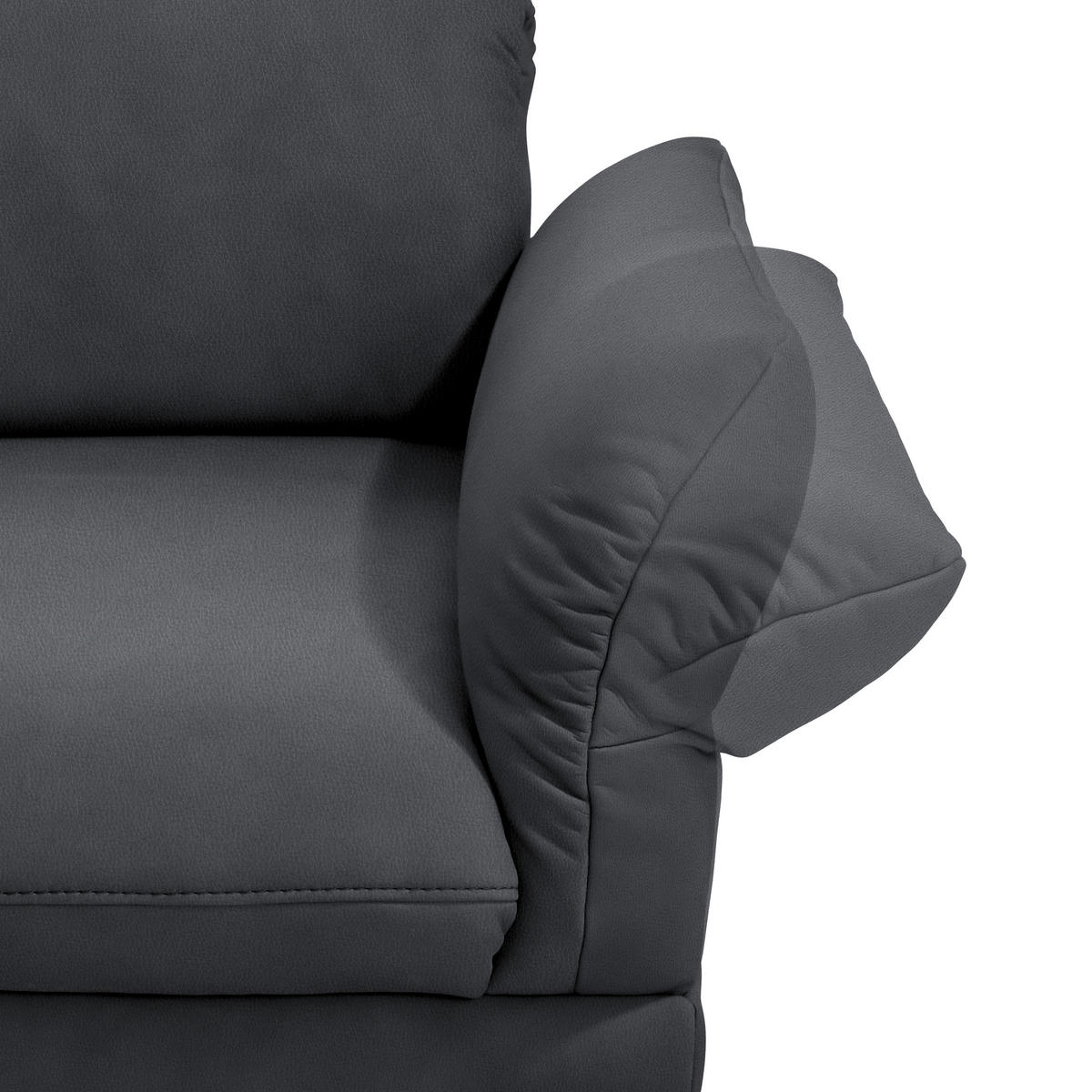 ECKSOFA in Echtleder Dunkelgrau  - Dunkelgrau/Anthrazit, Design, Leder/Metall (173/308cm) - Joop!