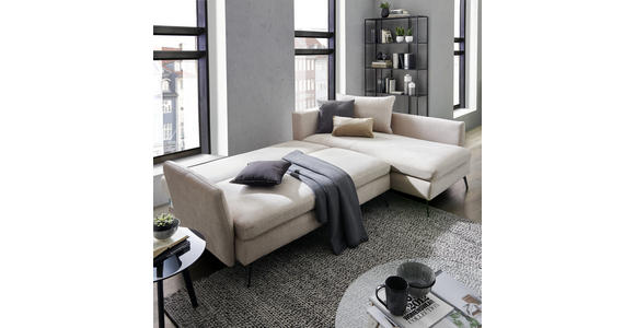 ECKSOFA in Webstoff Petrol 282/182 cm - Petrol/Schwarz, MODERN, Textil/Metall (282/182cm) - Carryhome