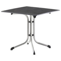 GARTENTISCH Holzwerkstoff Anthrazit, Graphitfarben quadratisch  - Anthrazit/Graphitfarben, MODERN, Holzwerkstoff/Metall (80/80/72cm) - Sieger