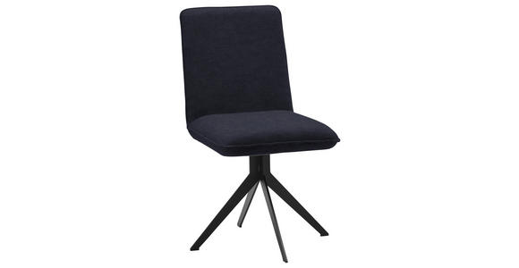 STUHL in Stahl Lederlook Metall, Textil - Schwarz, Design, Textil/Metall (46,5/87/64cm) - Voleo