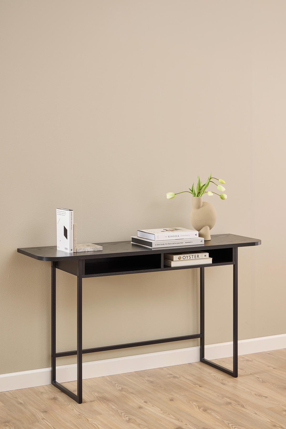 KONSOLENTISCH in Metall, Holzwerkstoff 140/40/77 cm    - Schwarz, Design, Holzwerkstoff/Metall (140/40/77cm) - MID.YOU