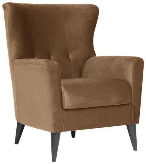 OHRENSESSEL Velours Taupe    - Taupe/Schwarz, KONVENTIONELL, Kunststoff/Textil (72/96/77cm) - Livetastic