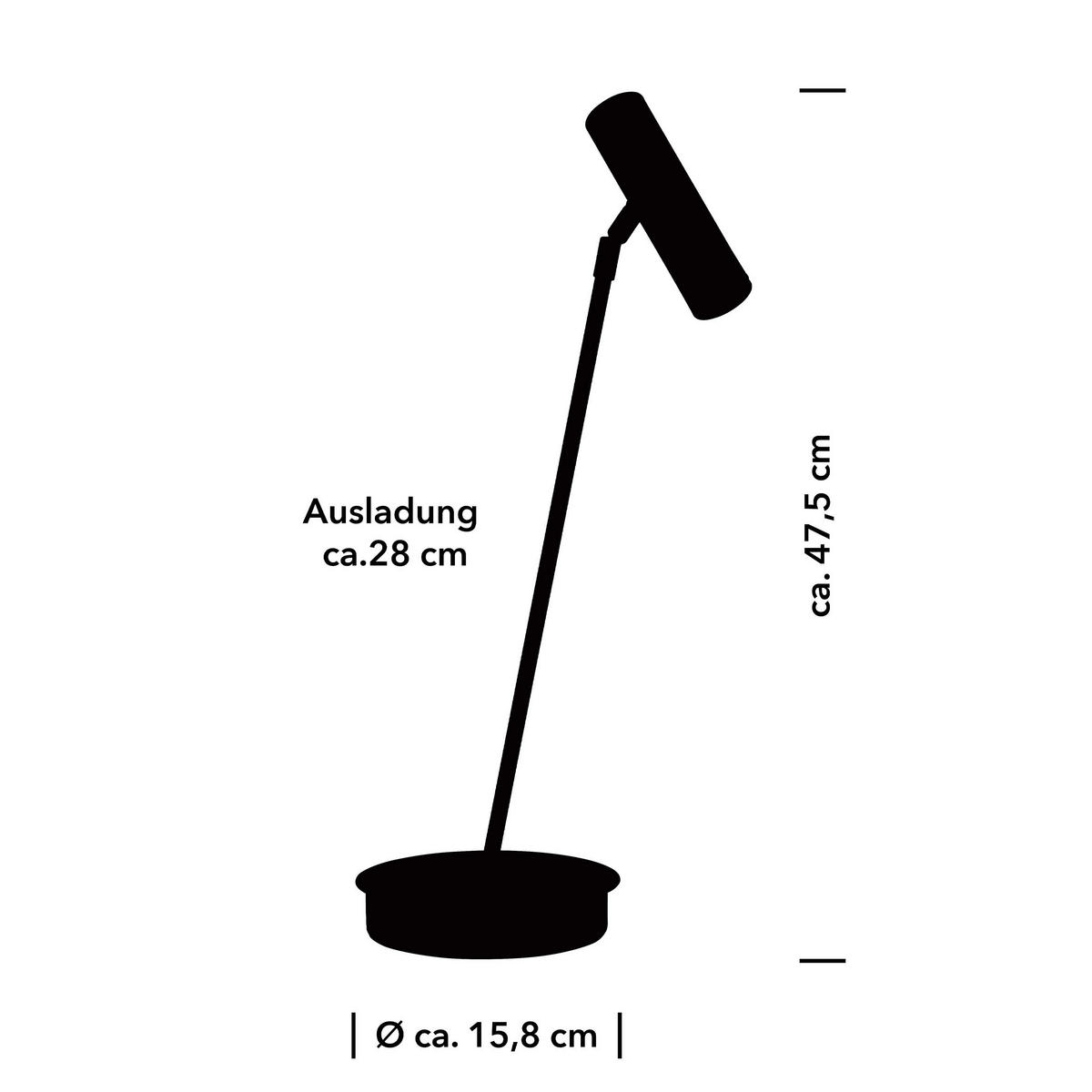LED-TISCHLEUCHTE Tom Pro 15.8/47.5 cm   - Chromfarben/Nickelfarben, MODERN, Metall (15.8/47.5cm) - Hell