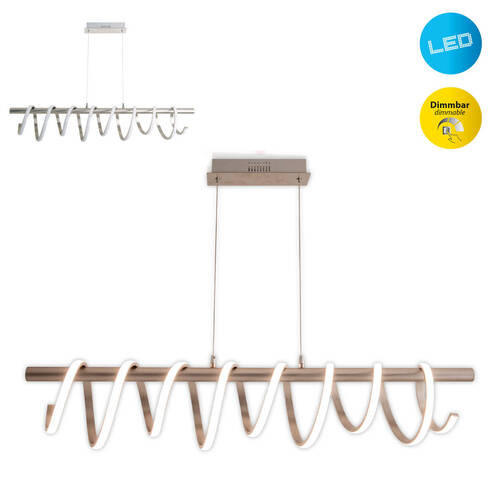 LED-HÄNGELEUCHTE 100/6/150 cm  - Nickelfarben, Design, Metall (100/6/150cm) - Näve