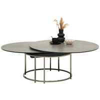 COUCHTISCH in Metall, Keramik 85-124/85/40 cm  - Schwarz/Grau, Design, Keramik/Metall (85-124/85/40cm) - Naos