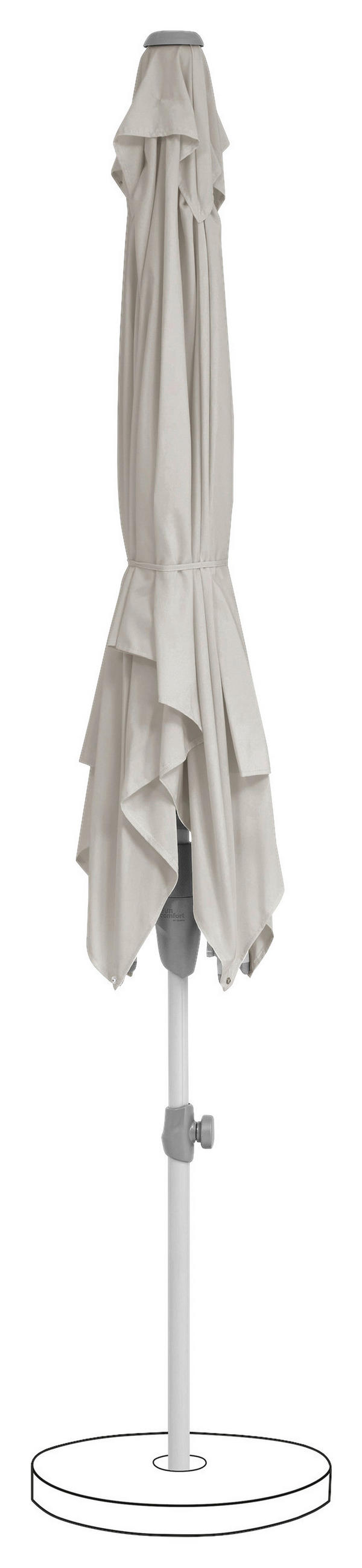 SONNENSCHIRM Hellgrau  - Silberfarben/Hellgrau, KONVENTIONELL, Textil/Metall (250/200cm) - Suncomfort by Glatz