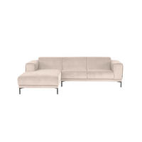 ECKSOFA Beige Cord  - Beige/Schwarz, Design, Textil/Metall (262/183cm) - MID.YOU