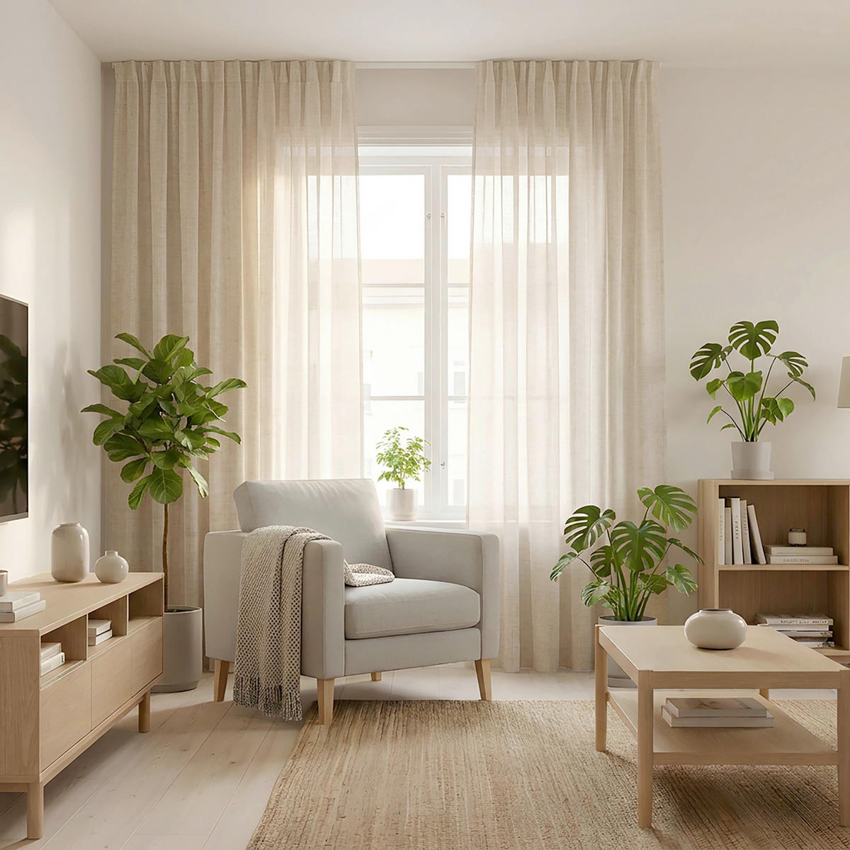 FERTIGVORHANG transparent  - Beige, Basics, Textil (140/240cm)