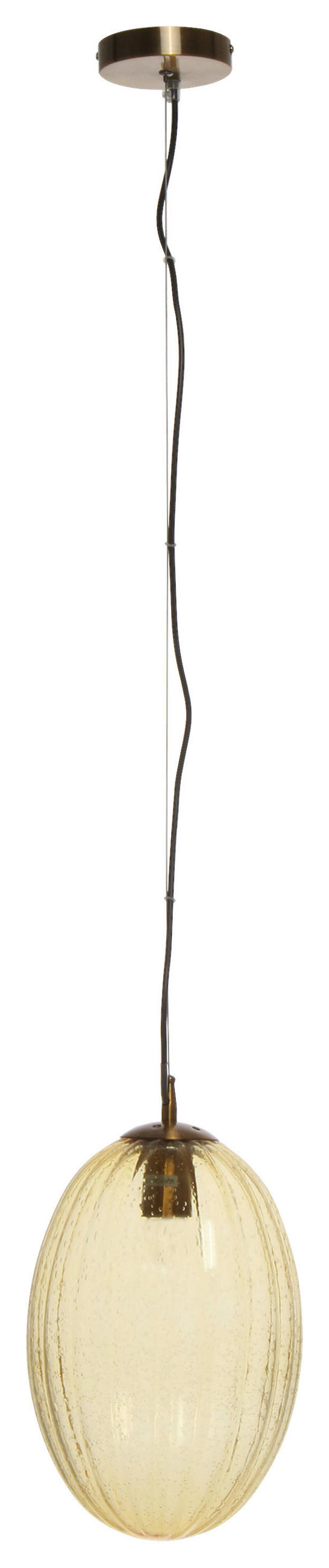 HÄNGELEUCHTE 23/23/36 cm  - Bernsteinfarben, Basics, Glas/Metall (23/23/36cm) - Kayoom