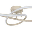 LED-DECKENLEUCHTE 55/55/15 cm   - Sandfarben/Chromfarben, Design, Kunststoff/Metall (55/55/15cm) - Novel
