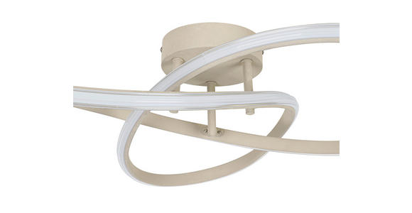 LED-DECKENLEUCHTE 55/55/15 cm - Sandfarben/Chromfarben, Design, Kunststoff/Metall (55/55/15cm) - Novel
