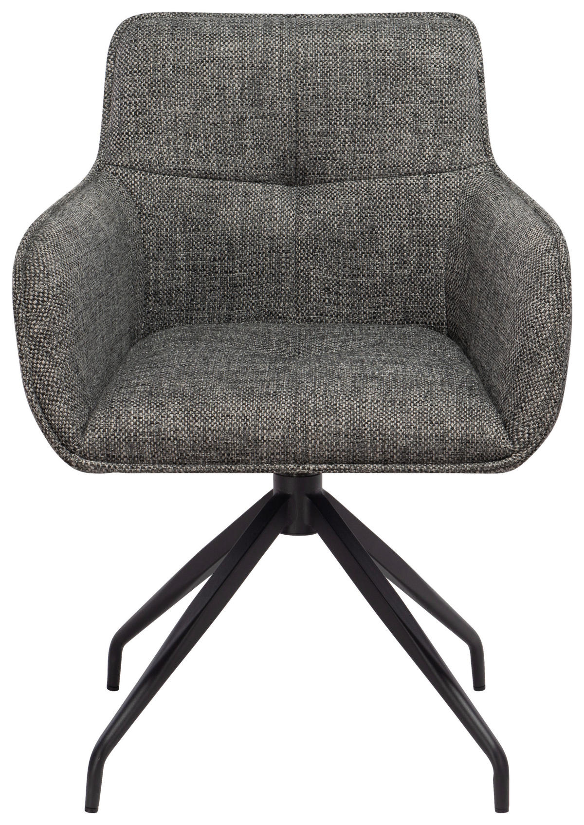 ARMLEHNSTUHL  in Eisen Mikrofaser  - Schwarz/Grau, Design, Textil/Metall (61/87,5/61cm) - Novel