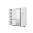 SCHWEBETÜRENSCHRANK 236,5/210/62,5 cm 2-türig Weiß  - Schwarz/Weiß, Basics, Glas/Holzwerkstoff (236,5/210/62,5cm) - Xora