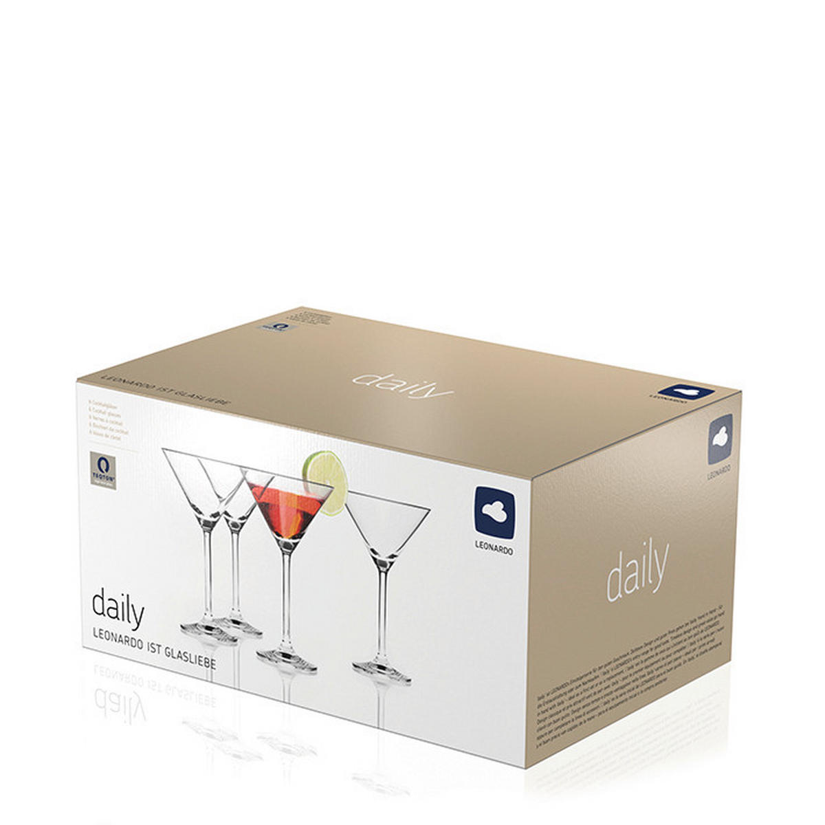 Cocktailglas-Set  6-teilig  - Klar, Basics, Glas - Leonardo
