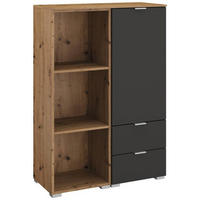 KOMMODE 80/119/42 cm  in Graphitfarben, Eiche Artisan  - Alufarben/Graphitfarben, Trend, Holzwerkstoff/Kunststoff (80/119/42cm) - Stylife