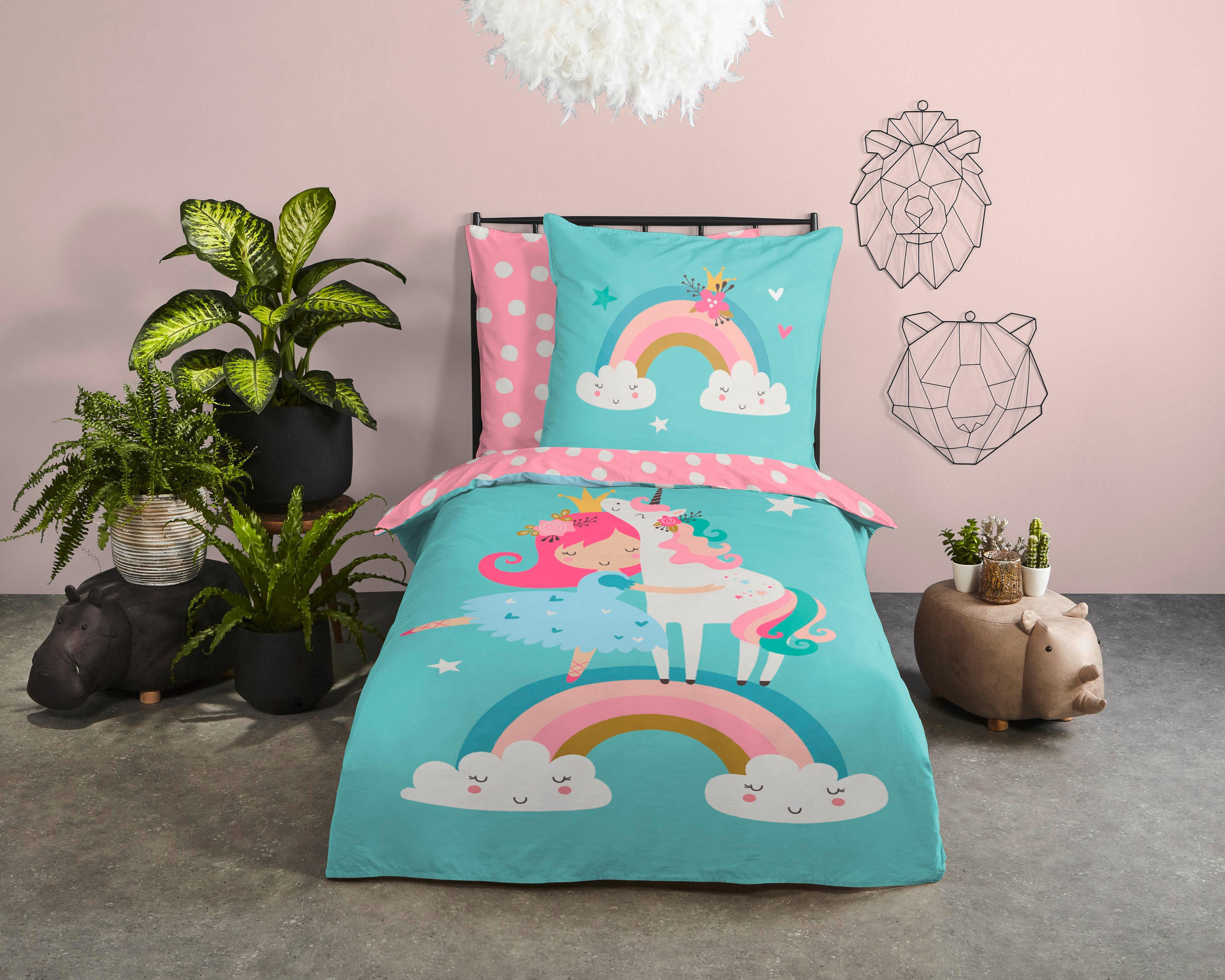 JUGENDBETTWÄSCHE Heaven Renforcé 135/200 cm  - Multicolor, Design, Textil (135/200cm)