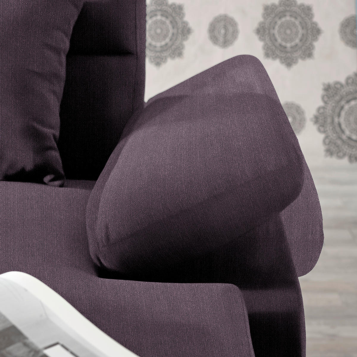 WOHNLANDSCHAFT in Webstoff Violett  - Dunkelbraun/Violett, Konventionell, Kunststoff/Textil (183/319/166cm) - Cantus