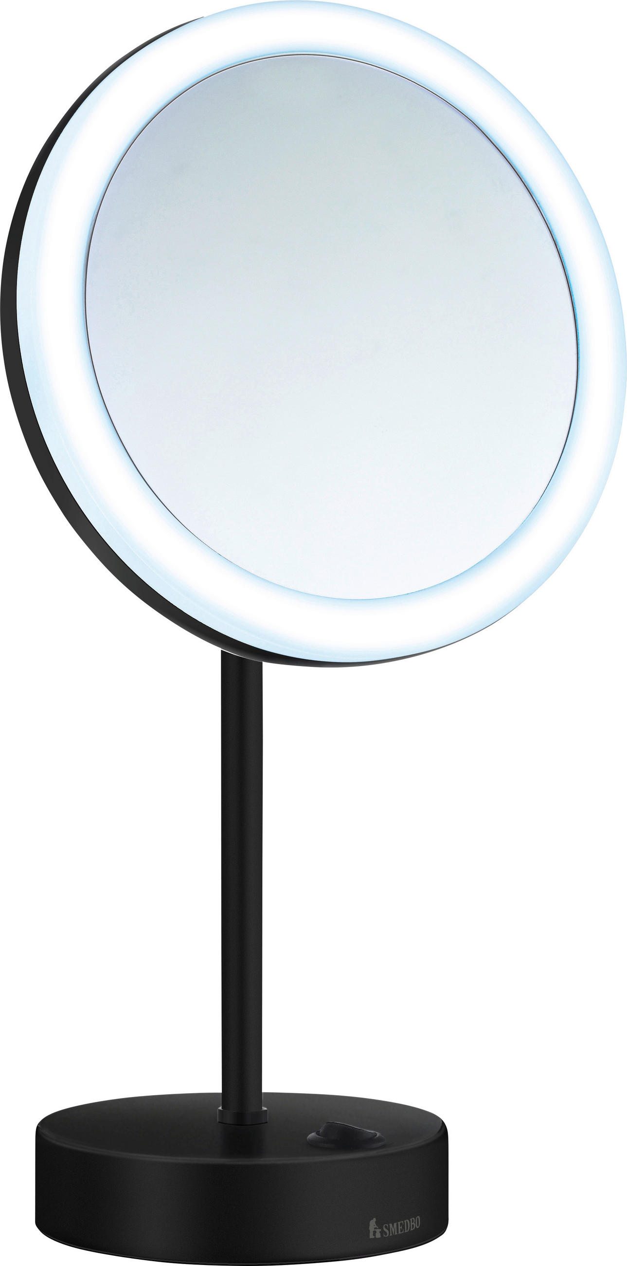 SCHMINKSPIEGEL  - Chromfarben/Schwarz, Basics, Glas/Metall (20/38/20cm) - Smedbo