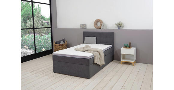 BOXBETT 100/200 cm in Anthrazit - Anthrazit/Schwarz, KONVENTIONELL, Kunststoff/Textil (100/200cm) - Carryhome