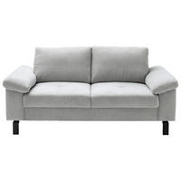 2-SITZER-SOFA Velours Silberfarben  - Silberfarben/Schwarz, Design, Textil/Metall (186/86/97cm) - Pure Home Lifestyle