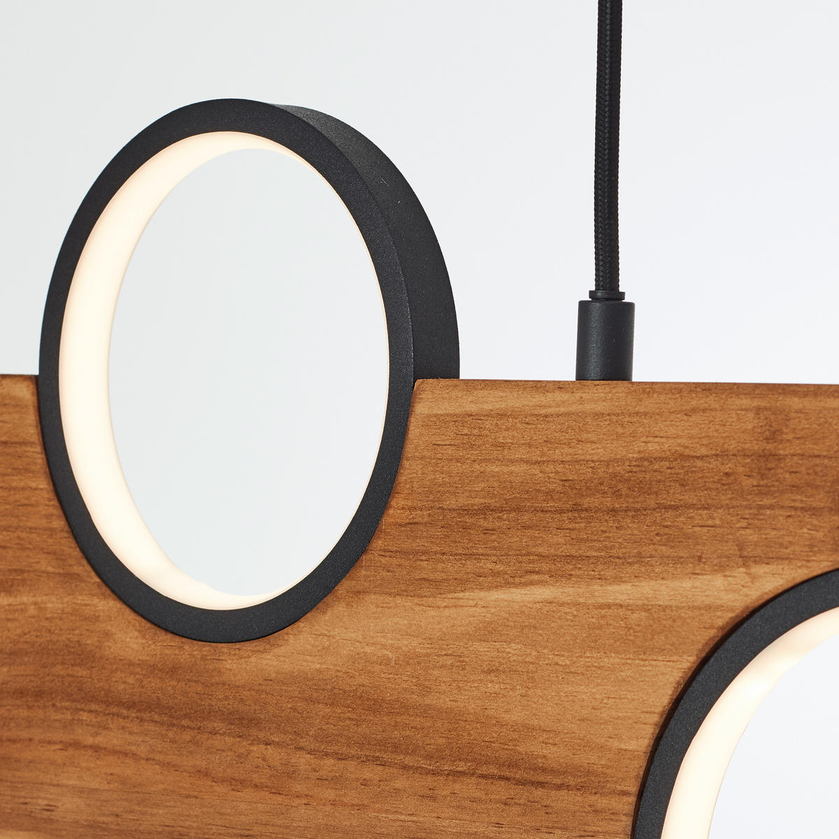 LED-HÄNGELEUCHTE 100/6/150 cm    - Hellbraun/Schwarz, Natur, Holz/Metall (100/6/150cm) - Brilliant