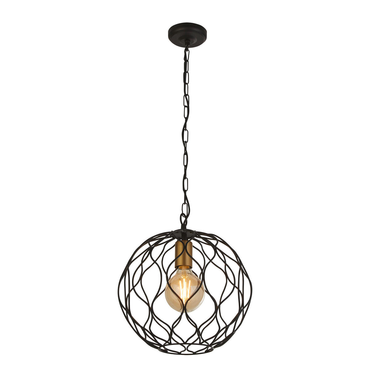 VISEČA SVETILKA  Finesse      31.5/33 cm     60 W E27 - zlate barve/črna, Design, kovina (31.5/33cm)