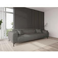 BIGSOFA Webstoff Dunkelgrau  - Dunkelgrau/Schwarz, KONVENTIONELL, Textil/Metall (280/80/110cm) - Carryhome