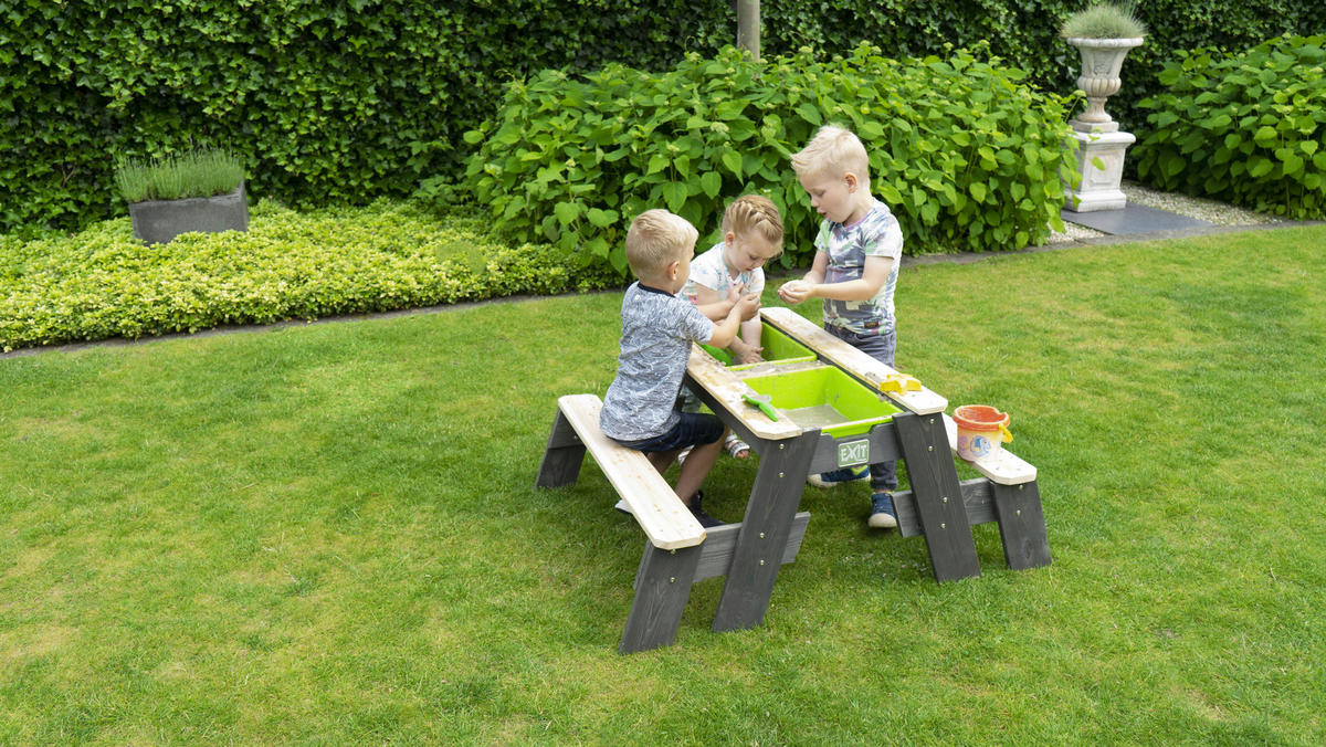 SAND- UND WASSERTISCH Holz Grau  - Grau, KONVENTIONELL, Holz (120/94/50cm) - EXIT Toys
