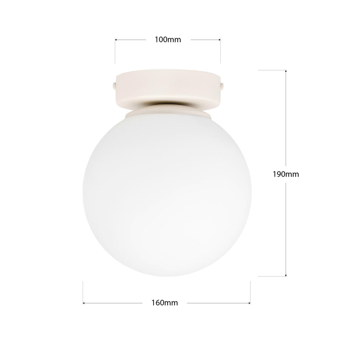 DECKENLEUCHTE    16/16/19 cm  - Sandfarben, KONVENTIONELL, Metall (16/16/19cm)