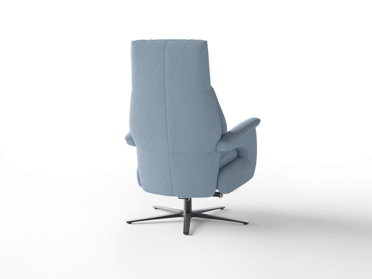 RELAXSESSEL Textil Hellblau  - Schwarz/Hellblau, Basics, Textil/Metall (75/110/85cm) - Sit & More
