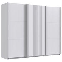 GARDEROB MED SKJUTDÖRRAR 300/216/65 cm 3-dörrar - vit, Modern, trämaterial (300/216/65cm) - MID.YOU