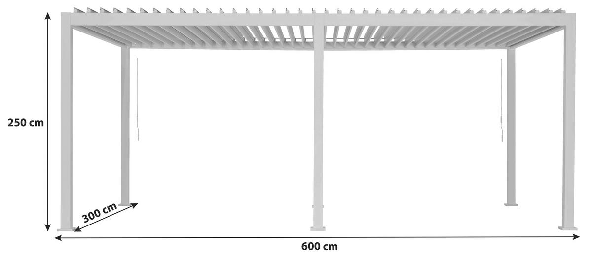 PERGOLA 600/250/300 cm Aluminium  - Anthrazit, MODERN, Metall (600/250/300cm) - Gardenson