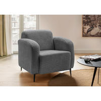 SESSEL in Bouclé Anthrazit  - Anthrazit/Schwarz, MODERN, Textil/Metall (85/76/90cm) - Livetastic