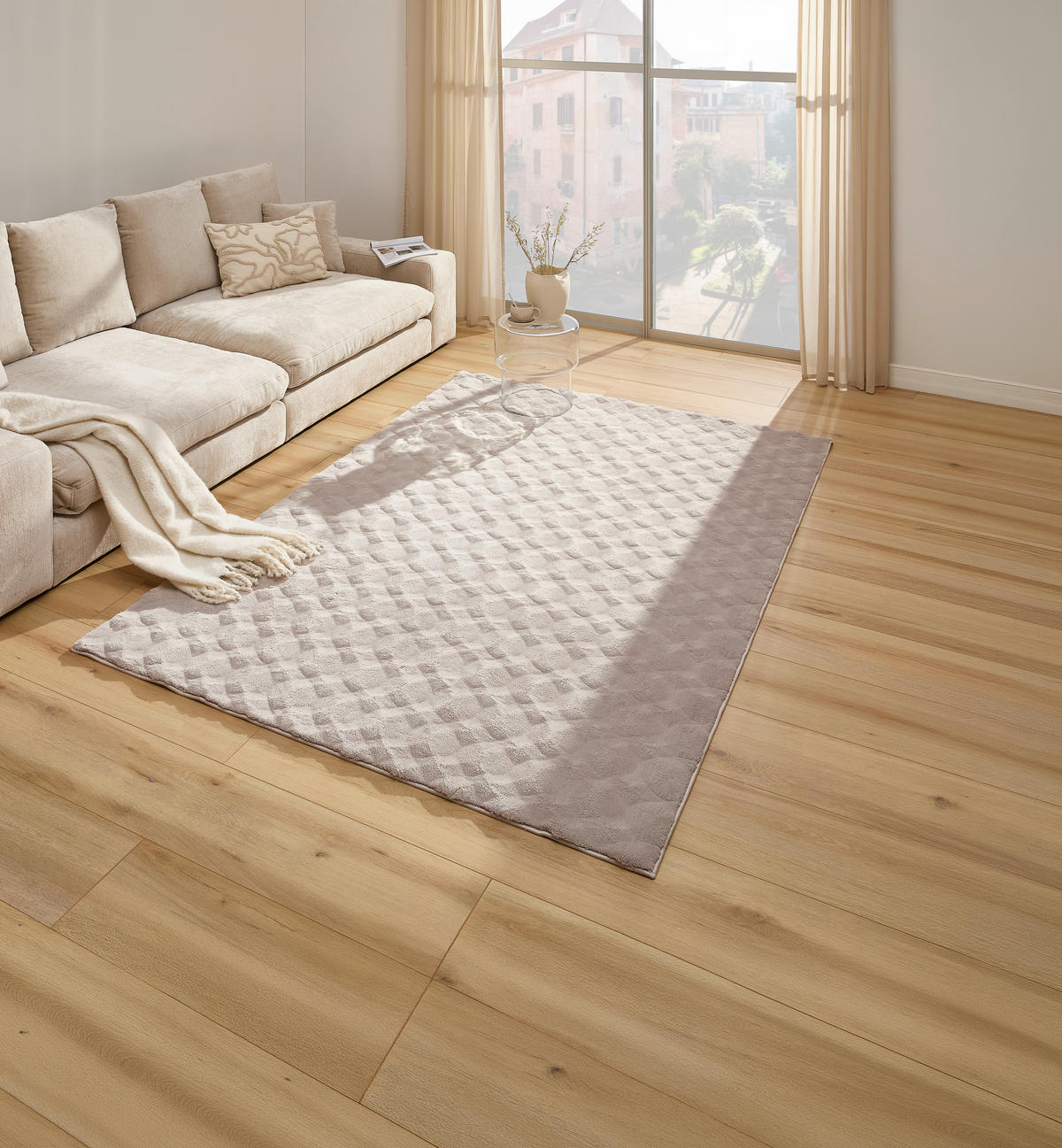 HOCHFLORTEPPICH 160/230 cm Beige rechteckig  - Beige, KONVENTIONELL, Textil (160/230cm) - Novel