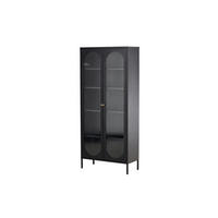 VITRINE  in Schwarz  - Schwarz, MODERN, Glas/Metall (80/180/35cm) - Livetastic